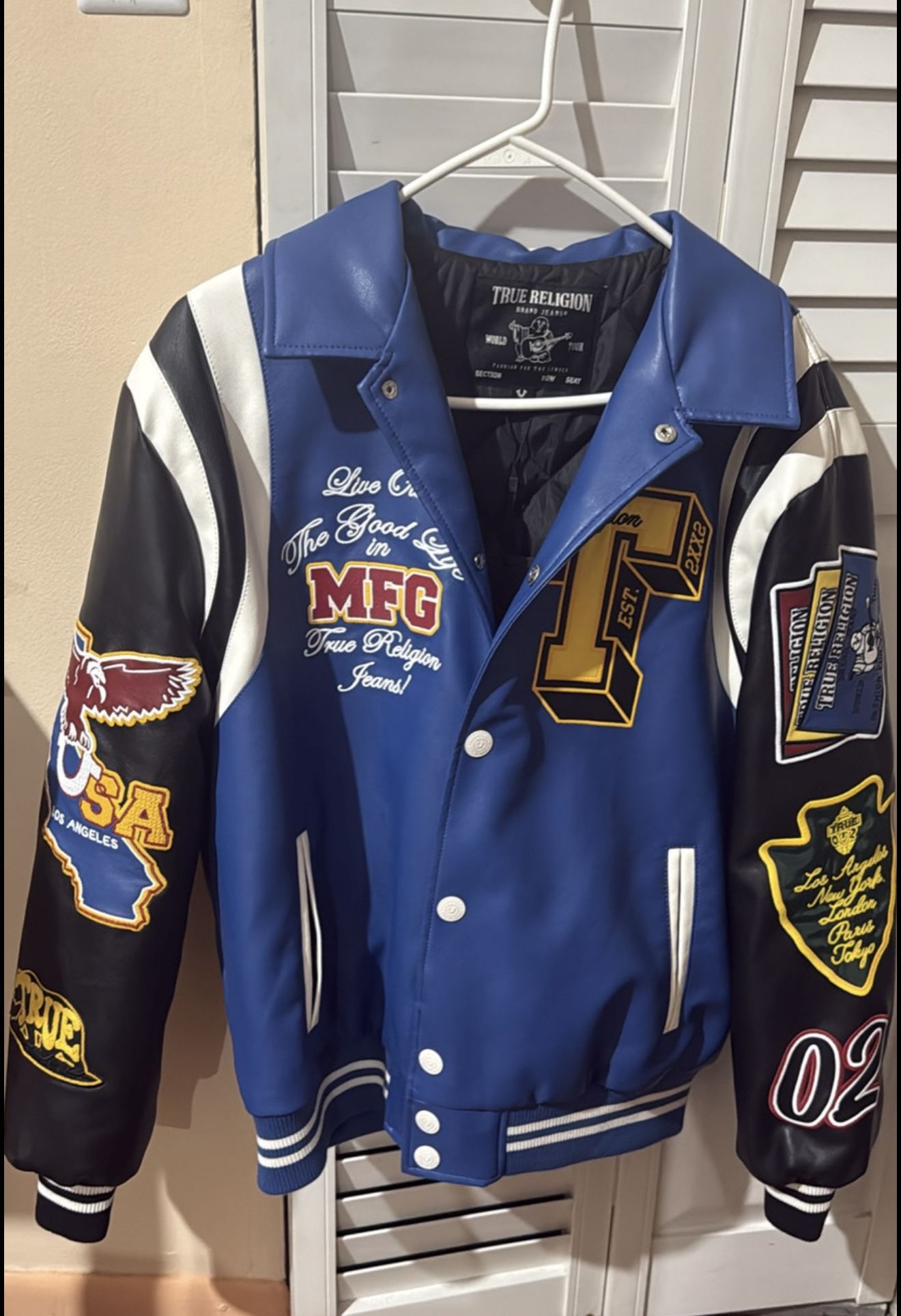 RARE MEN TRUE RELIGION VARSITY JACKET