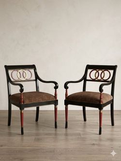 Vintage Century Hickory Accent Chairs — Pair | Ralph Lauren Inspired