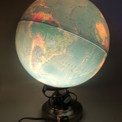 Vintage 12” Replogle Scanglobe World Horizon Illuminated Globe