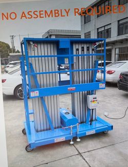 26.5 FT Dual Mast Aluminum Personnel Lift – Electric Aerial Work Platform