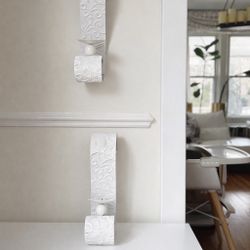  🕯️ Elegant White Decorative Wall Candle Sconces (Set of 2)