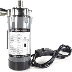 Stainless Steel Head Magnetic Drive Wort & Beer Pump - 120V Food Grade Water Circulation Pump With In-line Switch