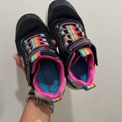 Little Girls Sketchers Shoes, Size 13, Clean