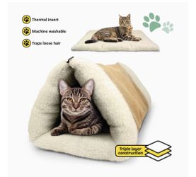 Cat, Kitten, Dog, Puppy 2 in 1 Pet Bed Snooze Tunnel and Mat for Travel or Home **New!**