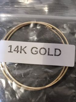 1mm X 40 mm 14 Karat Yellow Gold Endless Hoop Earrings