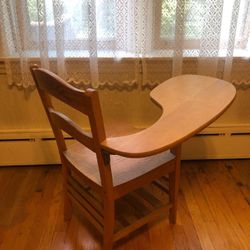 Vintage Oak One Arm School Desk