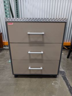 Coleman Three-Drawer Storage Cabinet with Light Beige Finish