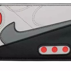 NEW! Nike Air Max 90 Infrared Card Wallet Grey White Leather Icon 5 Slots Swoosh
