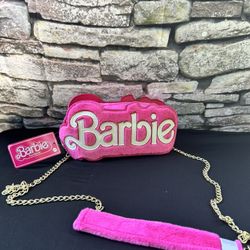 Barbie Logo Fuzzy Mini Crossbody Bag