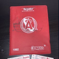 Donruss 1992 California Angels Baseball Card Book w/ Cards & Game Tickets