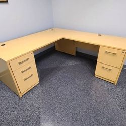 2 Trendway L Shape Desks With Files