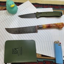 Small Damascus Chefs Knife, Edc