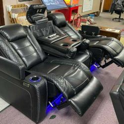 39$ Down Payment 💥 Party Time Midnight Power Reclining Sofa | Showroom Discount Available| Delivery 