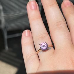Huge 2ct Color Changing Alexandrite 14k Gold Solitaire Ring 