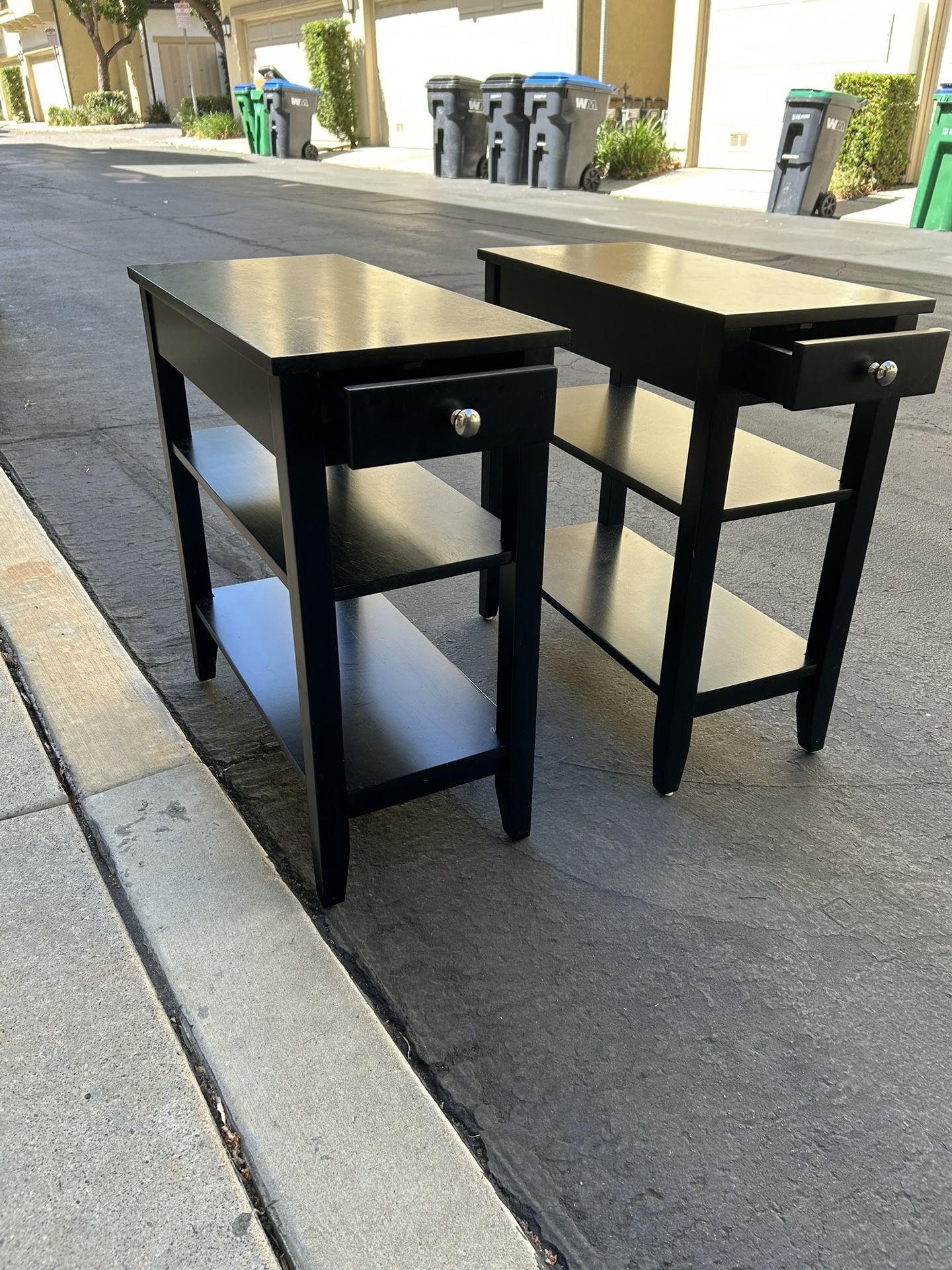 Pair of end tables for sofa or night tables for bed