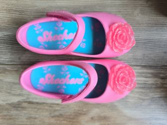 Skechers Girls Pink Jelly Shoes with Flower – Toddler Size 8
