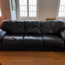 Leather Sofa/Bed 