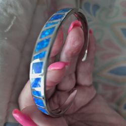 Sterling Silver Opal Cuff Bracelet