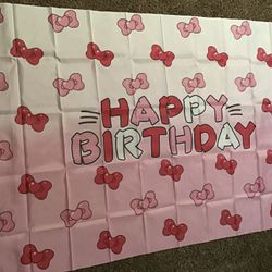 Pink Happy Birthday Banner