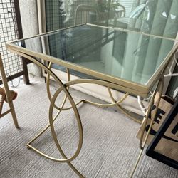 Mirror Gold Accent Table