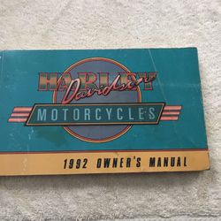 1992 Harley-Davidson Owners Manual 