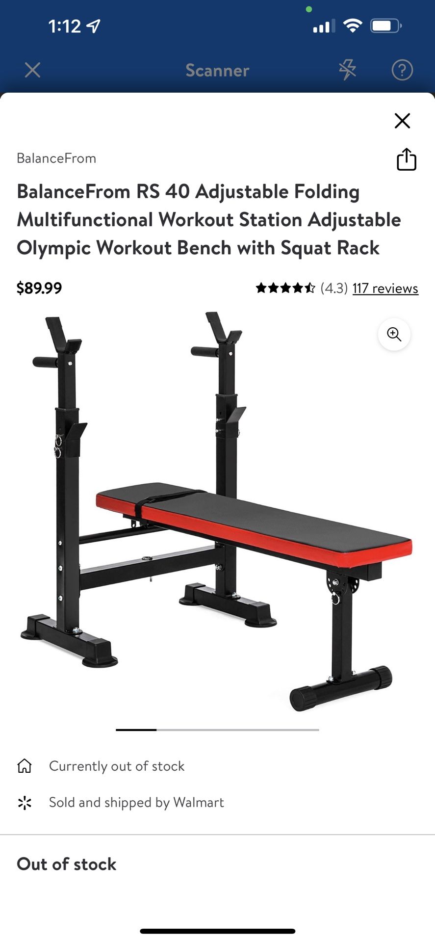 BalanceFrom RS 40 Adjustable Folding Multifunctional Workout Station Adjustable Olympic Workout Bench with Squat Rack for Sale in Virginia Beach VA