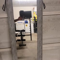 Grey Trim Full Length Mirror 