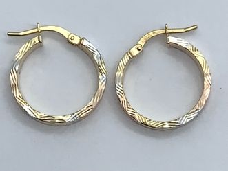 Tri gold small hoops #30082