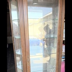 Solid Wood China Cabinet With All Glass Shelves