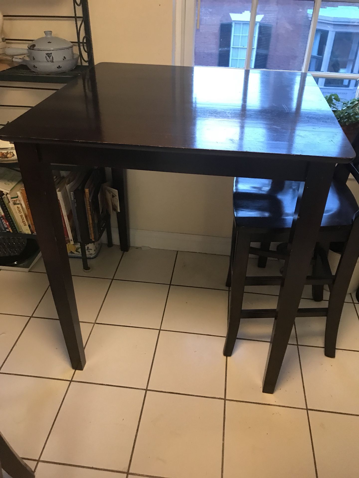 Pottery barn bar height chairs & table