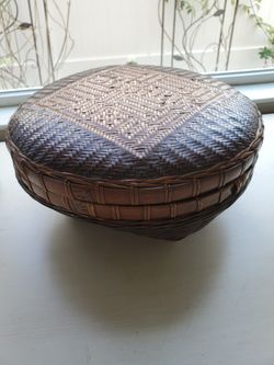 Gorgeous Large Handmade Basket with Lid