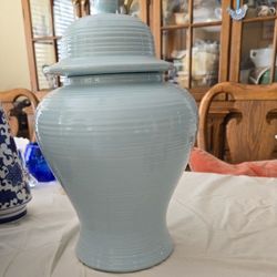 Light Blue Urn With Lid