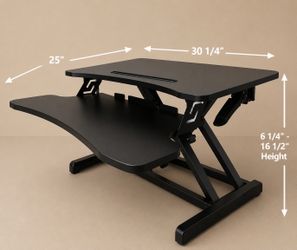 SIMBR 30" Standing Desk Converter / Adjustable Riser with Keyboard Tray - Excellent Condition