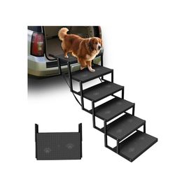 Dog Stairs for Car, Dog Steps for Car with Upgraded Load-Bearing Capacity, Dogs Stairs for Large Dogs, Pet Steps, 6 Steps
