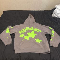 Gray and Green Spider hoodie 