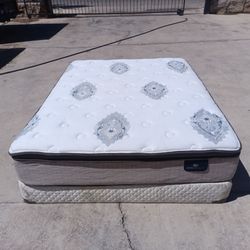 Serta queen pillowtop mattress and box spring