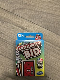 Monopoly Bid Card Game