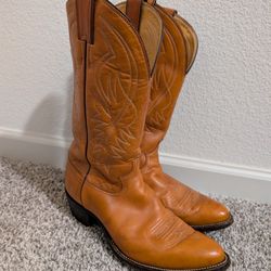 Justin Western Boots Tan Leather Size 8.5