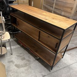 C&B Knox Black Trim and Walnut Storage