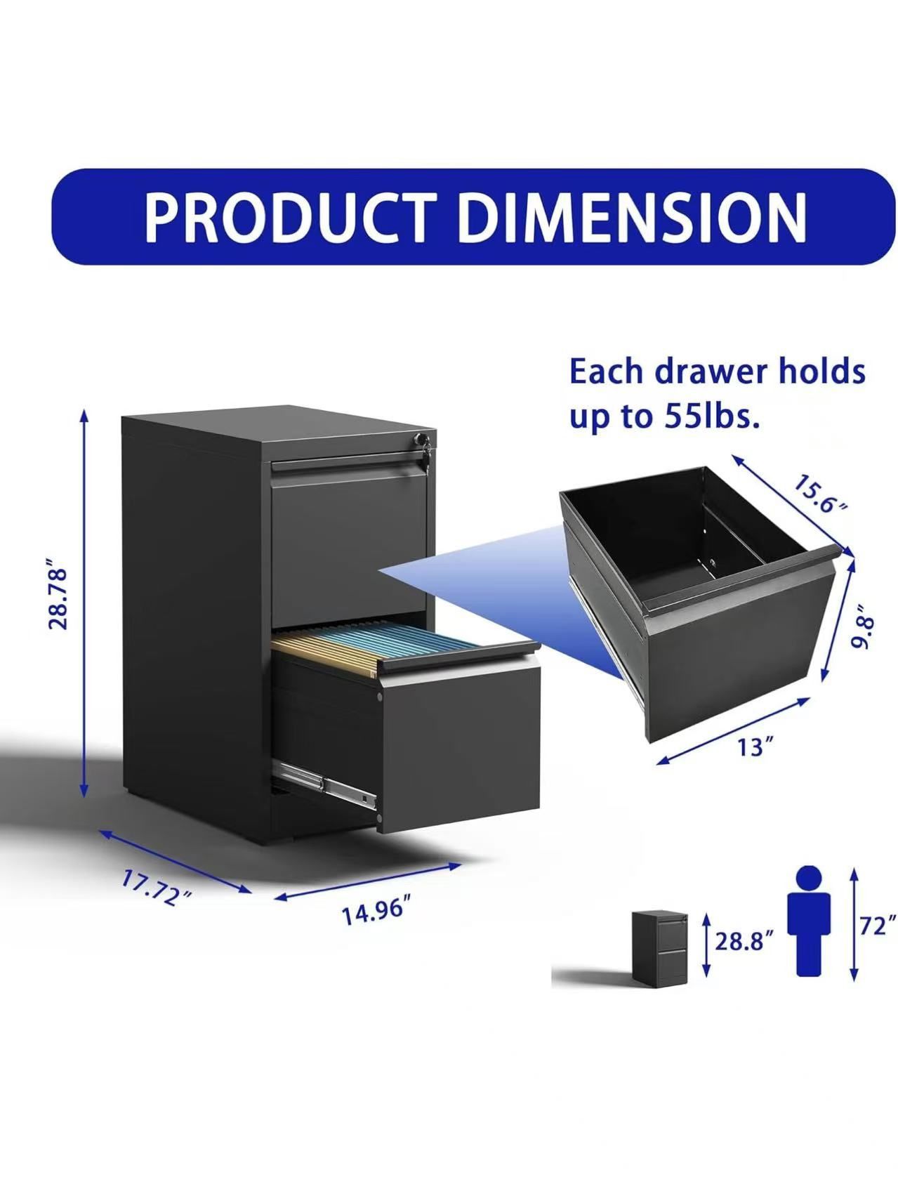 Metal File Cabinet with Lock