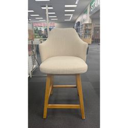 Kinston Swivel Curved Back Counter Stool, Linen