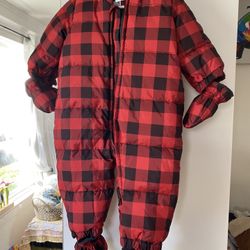 NWT Snowsuit GAP Buffalo Check Detachable Mittens And Booties 12m-18m 12-18