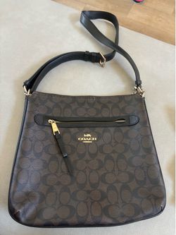 Coach, Crossbody, brown and black with gold detail