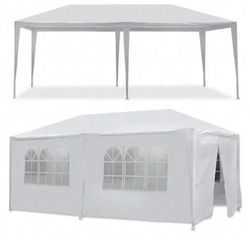 10 ft. x 20 ft. White Wedding Party Canopy Tent Outdoor Gazebo with 6-Removable Sidewalls&venta