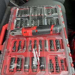 Milwaukee 3/8 Drive Impact Ratchet + Sockets