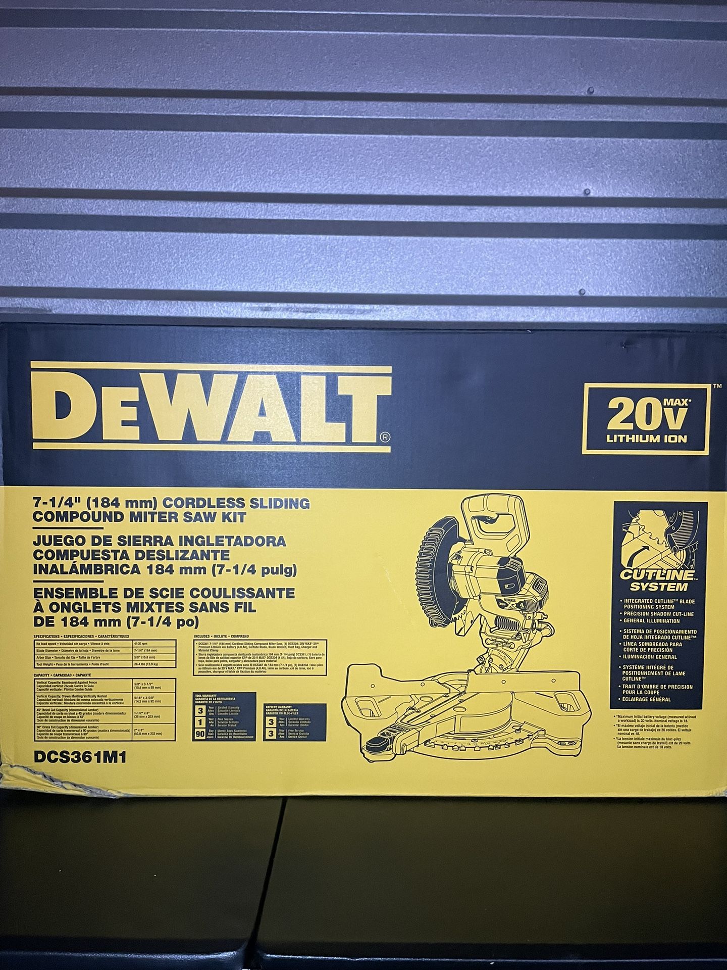 Dewalt 20V Miter Saw Kit 7 1/4” (WITH BATTERY & CHARGER)
