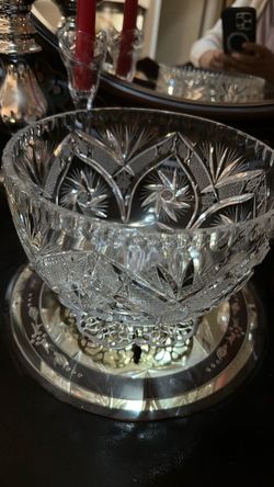 Large Cut Crystal Glass Bowl