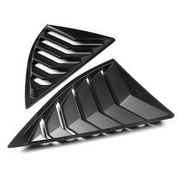For 2010 - 2015 Chevy Camaro ABS Black Side Window Louvers Scoop Cover Vent 2pcs -(2-WP-2721-BK