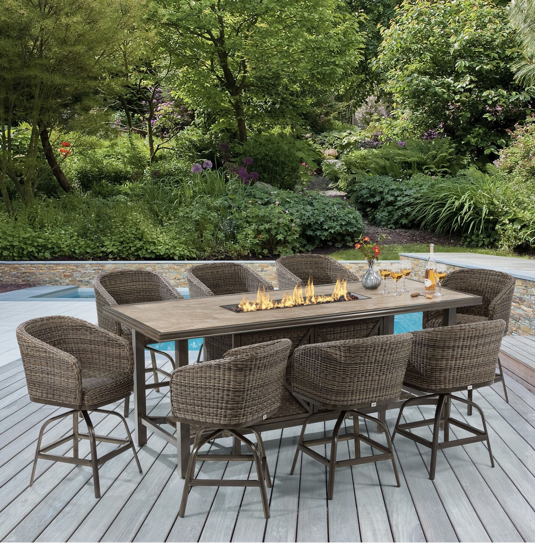 Agio Edison 9-piece Fire High Dining
