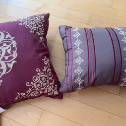 Two Red Decorative Pillow For Bed/Couch